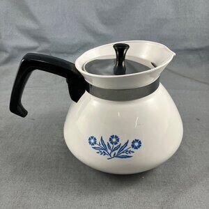Vtg Corningware Teapot Corning Ware Stainless Steel Lid Blue cornflower 6 cup